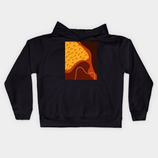 Orange And Black  Sguiggle  Boho Abstract Shapes  Pattern Kids Hoodie